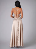 Women's sexy slim fit backless suspenders waist dress long dress