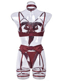 Sexy lingerie sexy temptation garter hollow gather four-piece set